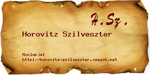 Horovitz Szilveszter névjegykártya