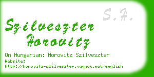 szilveszter horovitz business card